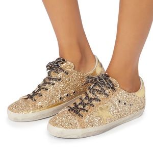 Golden Goose Superstar Gold Glitter Sneakers
